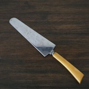 VTG Burns Mfg Co 40s Bakelite Handle Serrated Stainless Steel Cake Knife Server